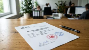 Offizielles Dokument mit Stempel und Lizenzsiegel fur Rennwetten in Deutschland